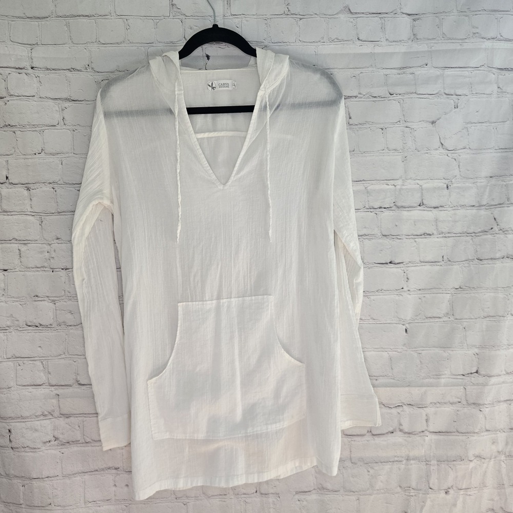 Carve Design Organic Cotton Gauze Light Weight Beach Hoodie Boho Resort